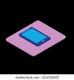 Isometric smartphone vector with black background