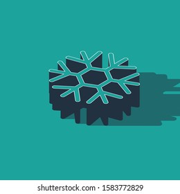 Isometric Snowflake icon isolated on green background.  Vector Illustration