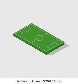 Isometric soccer field on a background