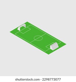 Isometric soccer field on a background