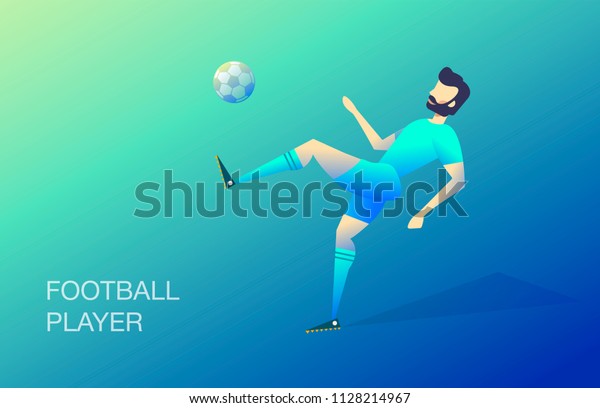 Isometric Soccer Player Football Player Kicking のベクター画像素材 ロイヤリティフリー