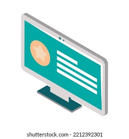 isometric social media computer icon
