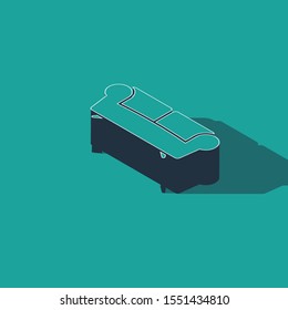 Isometric Sofa icon isolated on green background.  Vector Illustration