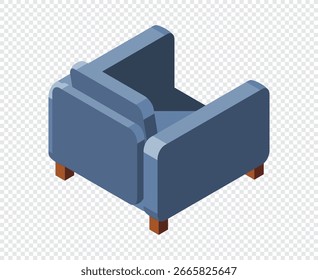 Sofá isométrico. Sofá moderno. Muebles cómodos y acogedores. Muebles isométricos para el hogar. Muebles de salón