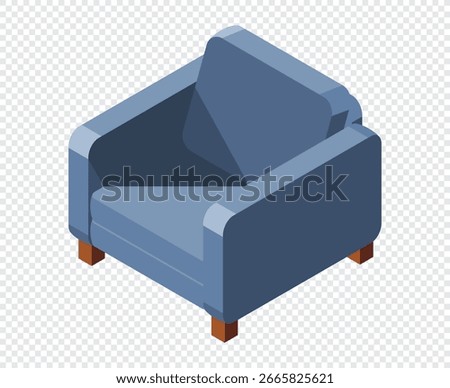 Isometric sofa. Modern sofa. Comfortable and cozy soft furniture. Isometric home furniture. Living room furniture