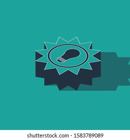 Isometric Solar energy panel icon isolated on green background. Sun and light bulb.  Vector Illustration