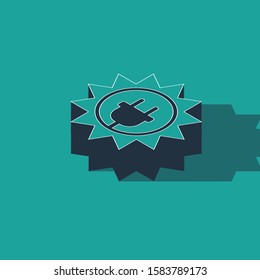 Isometric Solar energy panel icon isolated on green background. Sun and electric plug.  Vector Illustration