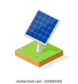 Isometric Solar Panel Eco Friendly Power Generation Vector Illustration