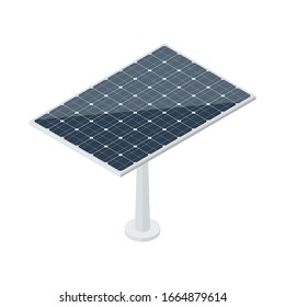 Isometric solar panel isolated on white background. Vector 