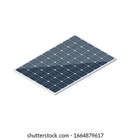 Isometric Solar Panel Isolated On White Background. Vector 