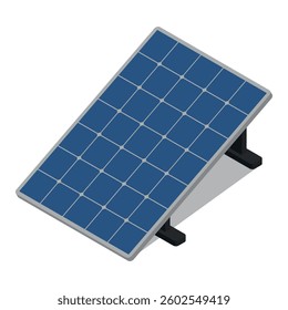 Isometric solar panel on a tilted stand. Perfect for clean energy, renewable power, and sustainability-themed projects.  
