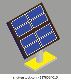 isometric solar panel test design illustration