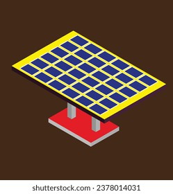 isometric solar panel test design illustration
