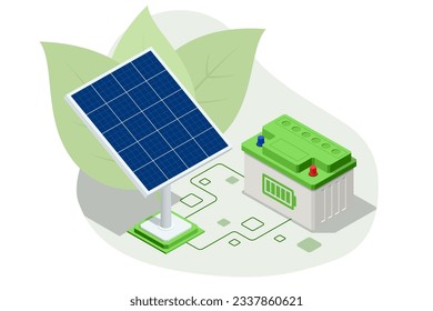 Isometric solar power station and battery