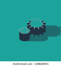 Isometric Solstice icon isolated on green background.  Vector Illustration