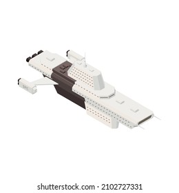 Isometric space liner icon on white background 3d vector illustration