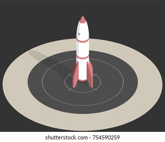 Isometric space rocket 