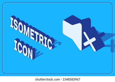 Isometric Speaker mute icon isolated on blue background. No sound icon. Volume Off symbol.  Vector Illustration