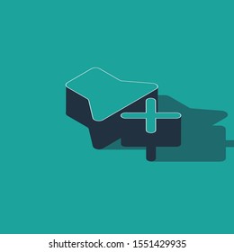 Isometric Speaker mute icon isolated on green background. No sound icon. Volume Off symbol.  Vector Illustration