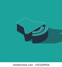 Isometric Speaker volume icon - audio voice sound symbol, media music icon isolated on green background.  Vector Illustration