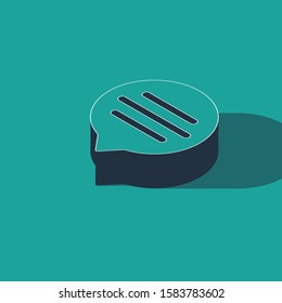 Isometric Speech bubble chat icon isolated on green background. Message icon. Communication or comment chat symbol.  Vector Illustration