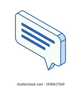 isometric speech bubble social media