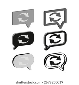 Isometrische Sprechblasen. Chat-Kommunikationssymbole. Abstrakte soziale Symbole. Vektoraktualisierungsgrafik. EPS 10.