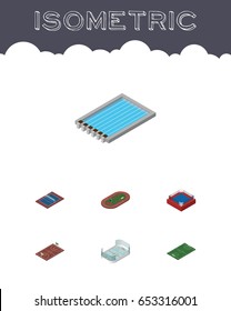 Isometric Sport Set Of B-Ball, Soccer, Fighting And Other Vector Objects. Also Includes Fighting, Ice, B-Ball Elements.