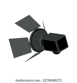 Isometric spotlight back view 3d vector illustration