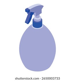 Isometric spray bottle for cleaning products, promoting hygiene, sanitation, and disinfection practices