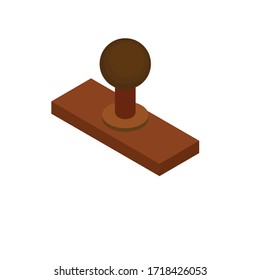 isometric square stamp.Conceptual vector illustration in flat style design.Isolated on background.