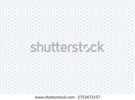  Isometric squared blue grid. Blue isometric line guides. Printable 3d perspective backdrop. Mathematic typography pattern for making notebooks production for education. Notebook sheet blank template.