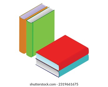 An isometric stack of books icon is a graphic representation of a stack of books, typically created using vector graphics software.