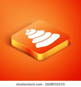 Isometric Stack hot stones icon isolated on orange background. Spa salon accessory.  Vector Illustration