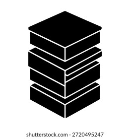 Silueta de bloques apilados isométricos para la arquitectura de almacenamiento de datos y conceptos de capas organizativas