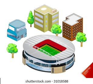 Isometric Stadium vector. Isometric Series. Compose Your Own World Easily with Isometric Works.