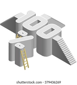 Isometric stair font. 
100%