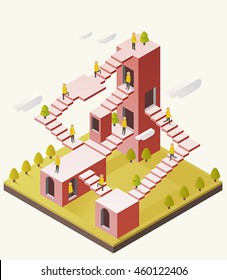 isometric stair vector illustration
