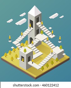 isometric stair vector illustration