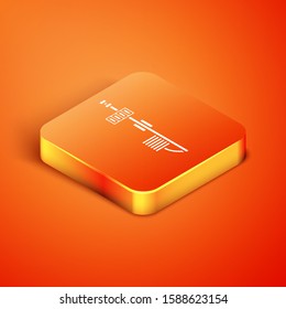 Isometric Standalone sensor icon isolated on orange background.  Vector Illustration