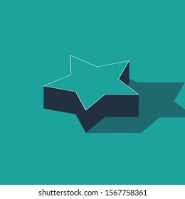 Isometric Star icon isolated on green background. Favorite, best rating, award symbol.  Vector Illustration