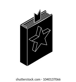 Isometric star on book simple icon concept vector illustration
