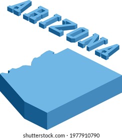 Isometric State of Arizona With Name