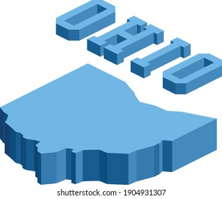 Isometric State of Ohio With Name