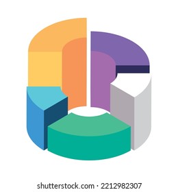 isometric statistic chart icon isolated