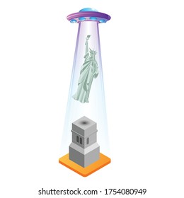 Isometric Statue of Liberty, vector icon.