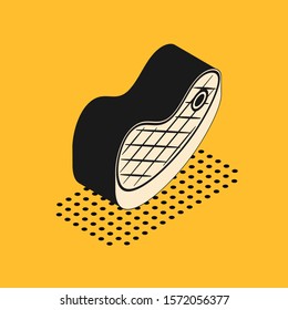 Isometric Steak meat icon isolated on yellow background.  Vector Illustration