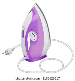 Isometric steam iron isolated on white background. Ironing of clothes, home appliance. Vector illustration.