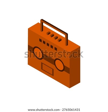 Isometric stereo illustrated on white background