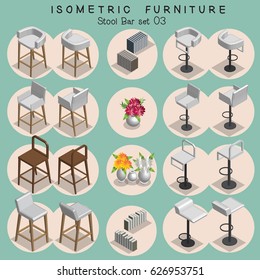 Isometric Stool Bar Furniture Set